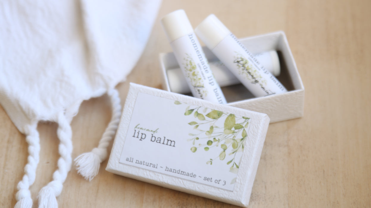 Natural Lip Balm - Set of 3