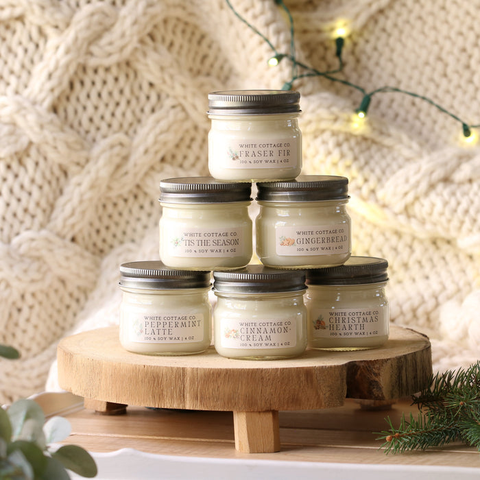 Set of 6 Hand-Poured 4 oz Candles | Christmas & Winter Soy Candle Bundle | Seasonal Gift Set