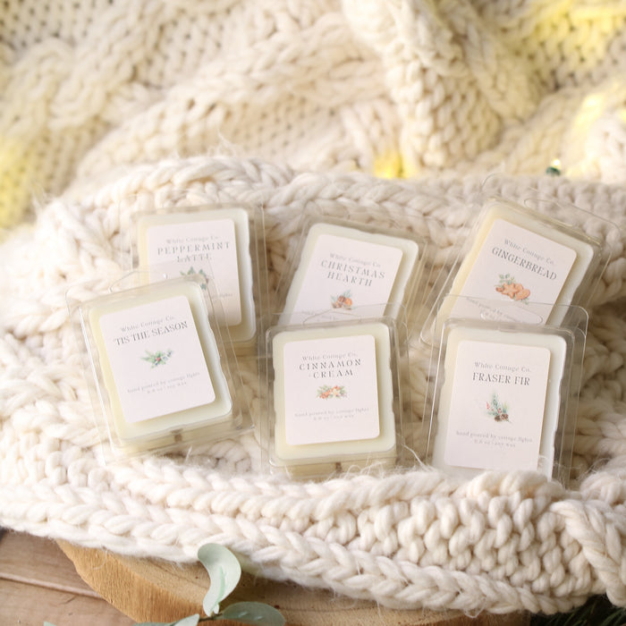 Set of 6 Hand-Poured 2.5 Wax Melts | Christmas & Winter Soy Wax Melt Bundle | Seasonal Gift Set