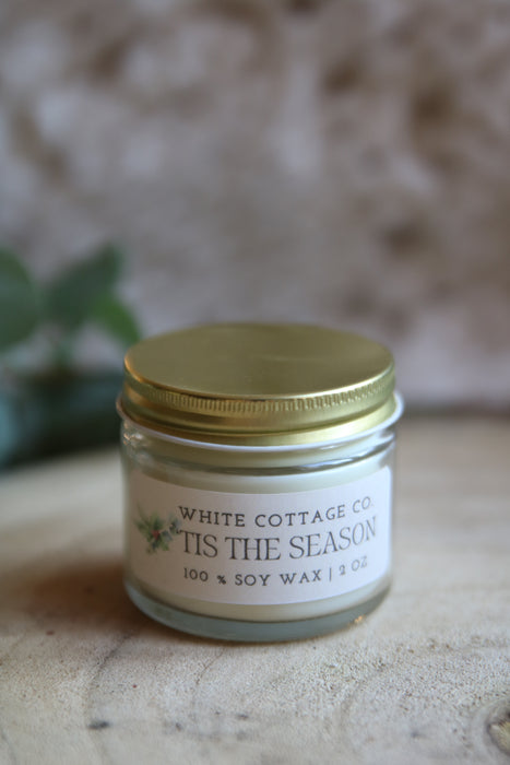 Set of 6 Hand-Poured 2 oz Candles | Christmas & Winter Mini Soy Candle Gift Set | Boxed Holiday Gift
