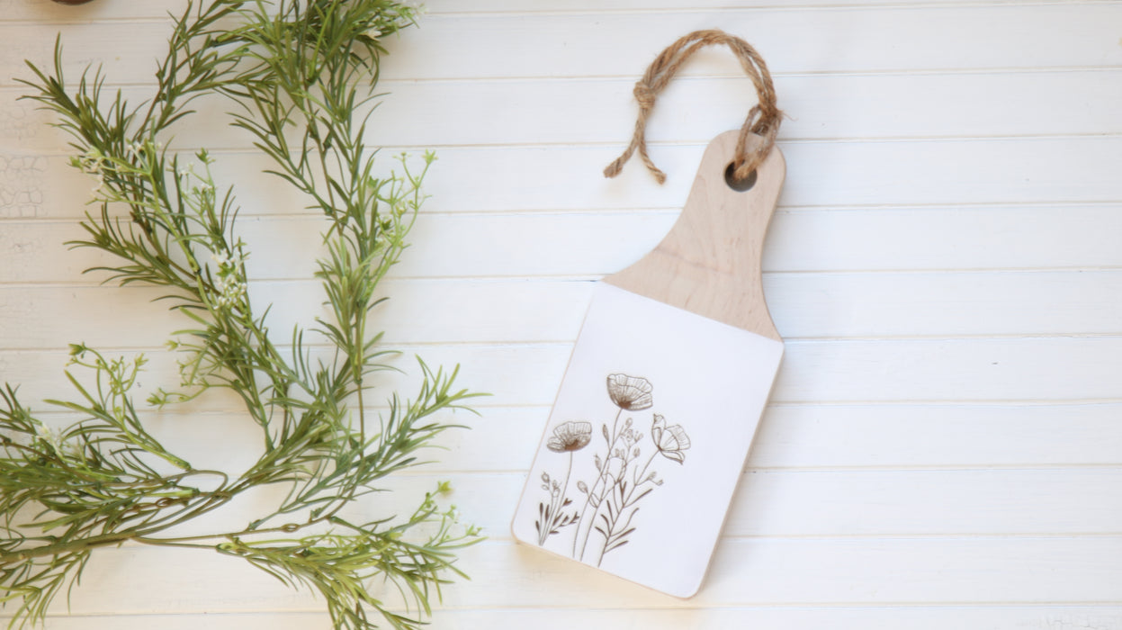 Wooden Floral Cutting Board