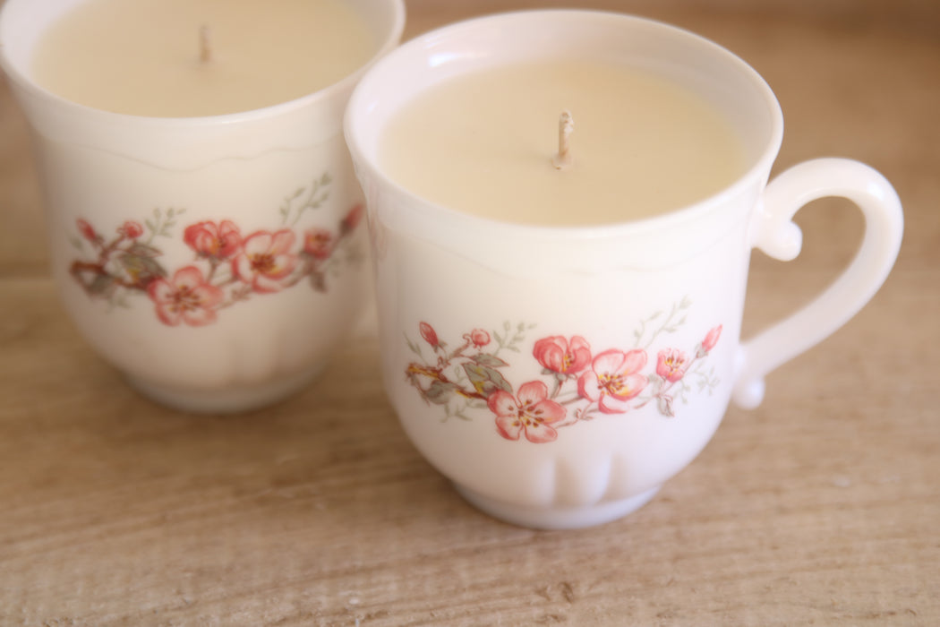 Recycled Winter Teacup Candle - Cranberry Marmalade