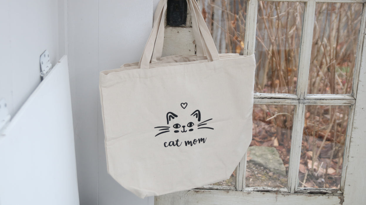 Canvas Cat Mom Bag