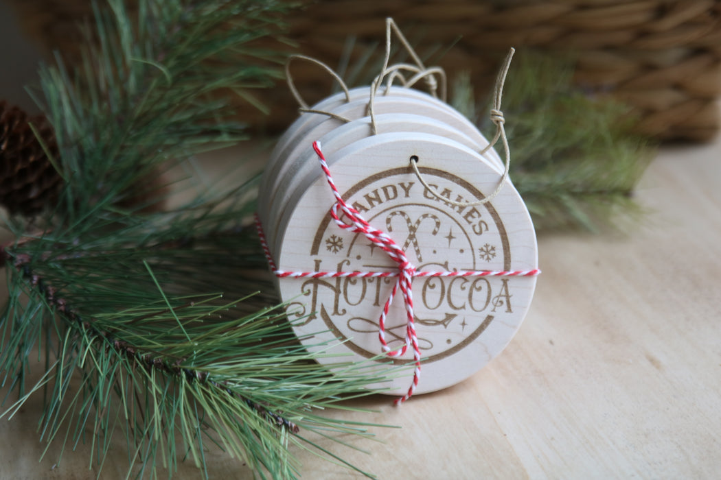 Wooden Christmas Ornament Set (4)