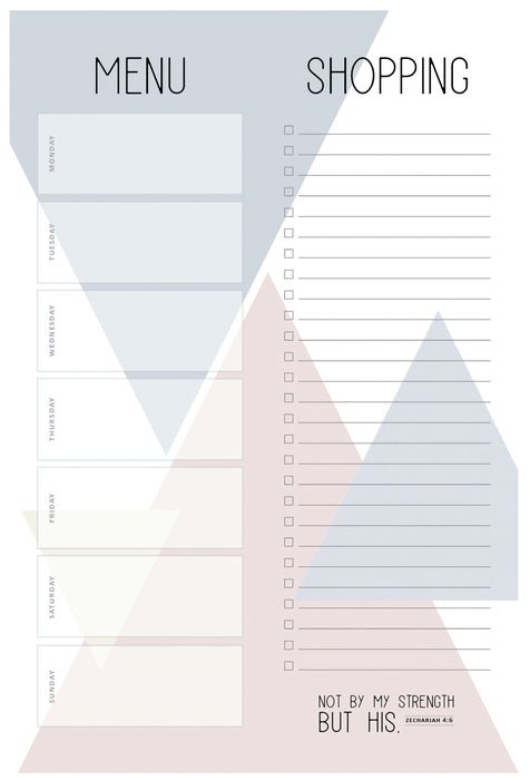 Weekly Menu & Shopping List Notepad