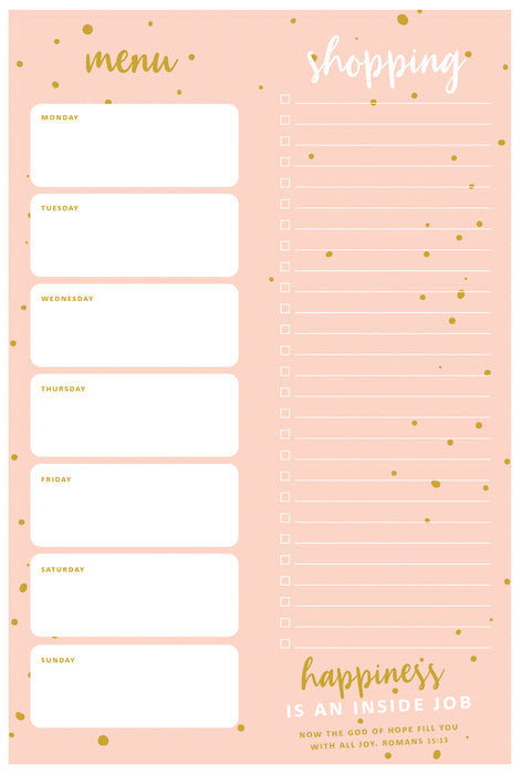 Weekly Menu & Shopping List Notepad