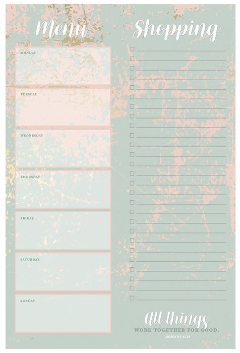 Weekly Menu & Shopping List Notepad