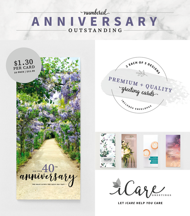 Anniversary Cards — 10 Pack